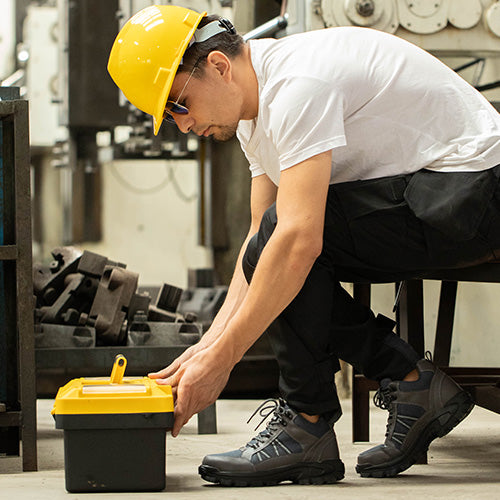 Themis™ J3 Grey Steel Toe Work Shoes — Rugged, Lightweight, Anti-Slip Safety Footwear