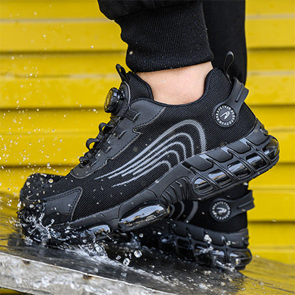 Kronos™ Black Steel Toe Safety Sneakers — Lightweight, Puncture-Proof, Shock-Absorbing Work Shoes