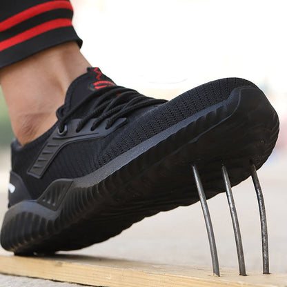 DIKE™ Black Steel Toe Safety Sneakers — Lightweight, Shock-Absorbing, Anti-Slip Work Shoes