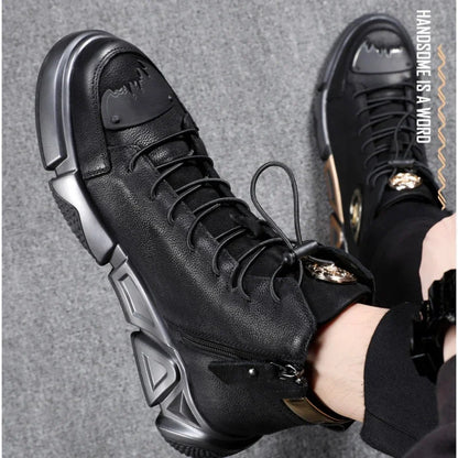 Men's Trendy Black High-Top Street luxury redefined.