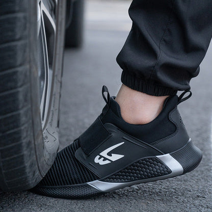 Orion™ J3 Steel Toe Slip-On Sneakers — Lightweight, Anti-Slip, Shock-Absorbing Safety Shoes (Black)