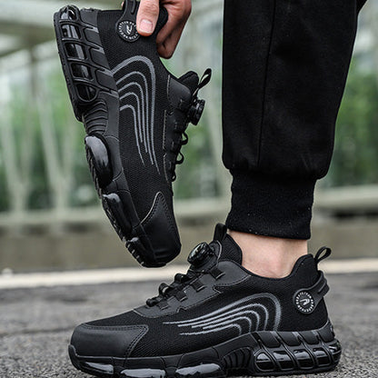 Kronos™ Black Steel Toe Safety Sneakers — Lightweight, Puncture-Proof, Shock-Absorbing Work Shoes