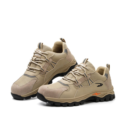 Triton™ J3 Steel Toe Work Shoes — Lightweight, Anti-Slip, Shock-Absorbing Safety Sneakers (Beige)
