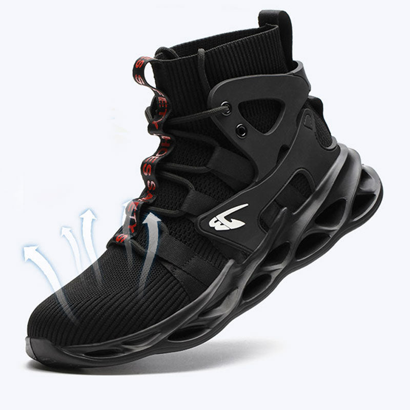 Zeus™ J3 Black Steel Toe Safety Sneakers — Lightweight High-Top Work Shoes for Ultimate Protection