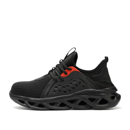 Xenon™ Black Steel Toe Safety Sneakers — Lightweight, Breathable, Anti-Slip Work Shoes