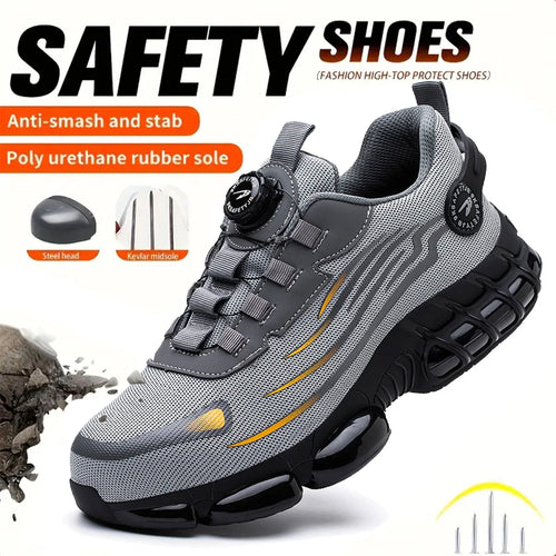 Kronos™ Grey Steel Toe Safety Sneakers — Lightweight, Puncture-Proof, Shock-Absorbing Work Shoes