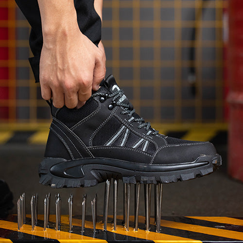 Themis™ J3 Black Steel Toe Work Shoes — Rugged, Lightweight, Anti-Slip Safety Footwear