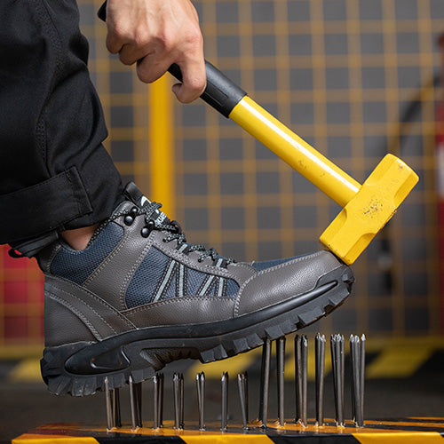 Themis™ J3 Grey Steel Toe Work Shoes — Rugged, Lightweight, Anti-Slip Safety Footwear