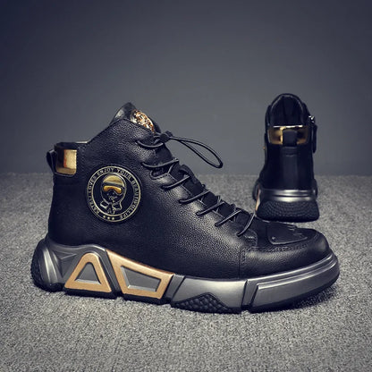 Men's Trendy Black High-Top Street luxury redefined.