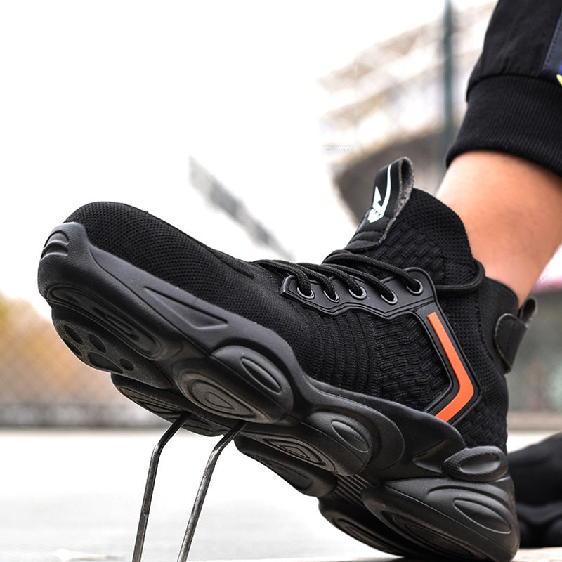 Alecto™ J3 Beige Steel Toe Work Sneakers — Lightweight, Breathable, Anti-Slip Safety Shoes for All-Day Protection