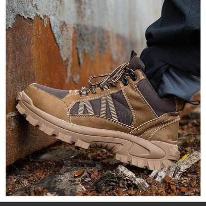 Themis™ J3 Brown Steel Toe Work Shoes — Rugged, Lightweight, Anti-Slip Safety Footwear