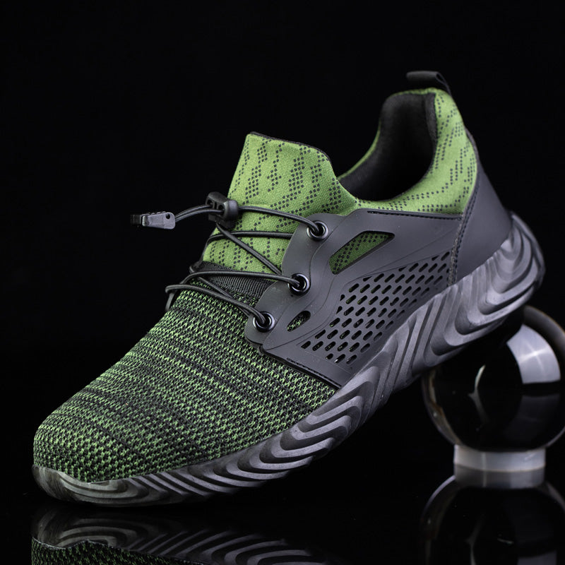 Harmonia™ Dark Green Steel Toe Safety Sneakers — Lightweight, Breathable, Anti-Slip Women’s Work Shoes