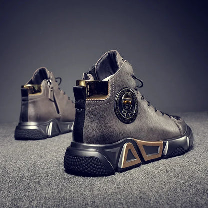 Men's Trendy Black High-Top Street luxury redefined.