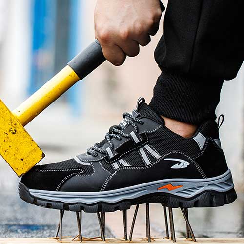 Triton™ J3 Steel Toe Work Shoes – Black | Lightweight Slip-Resistant Safety Sneakers for Tough Jobs