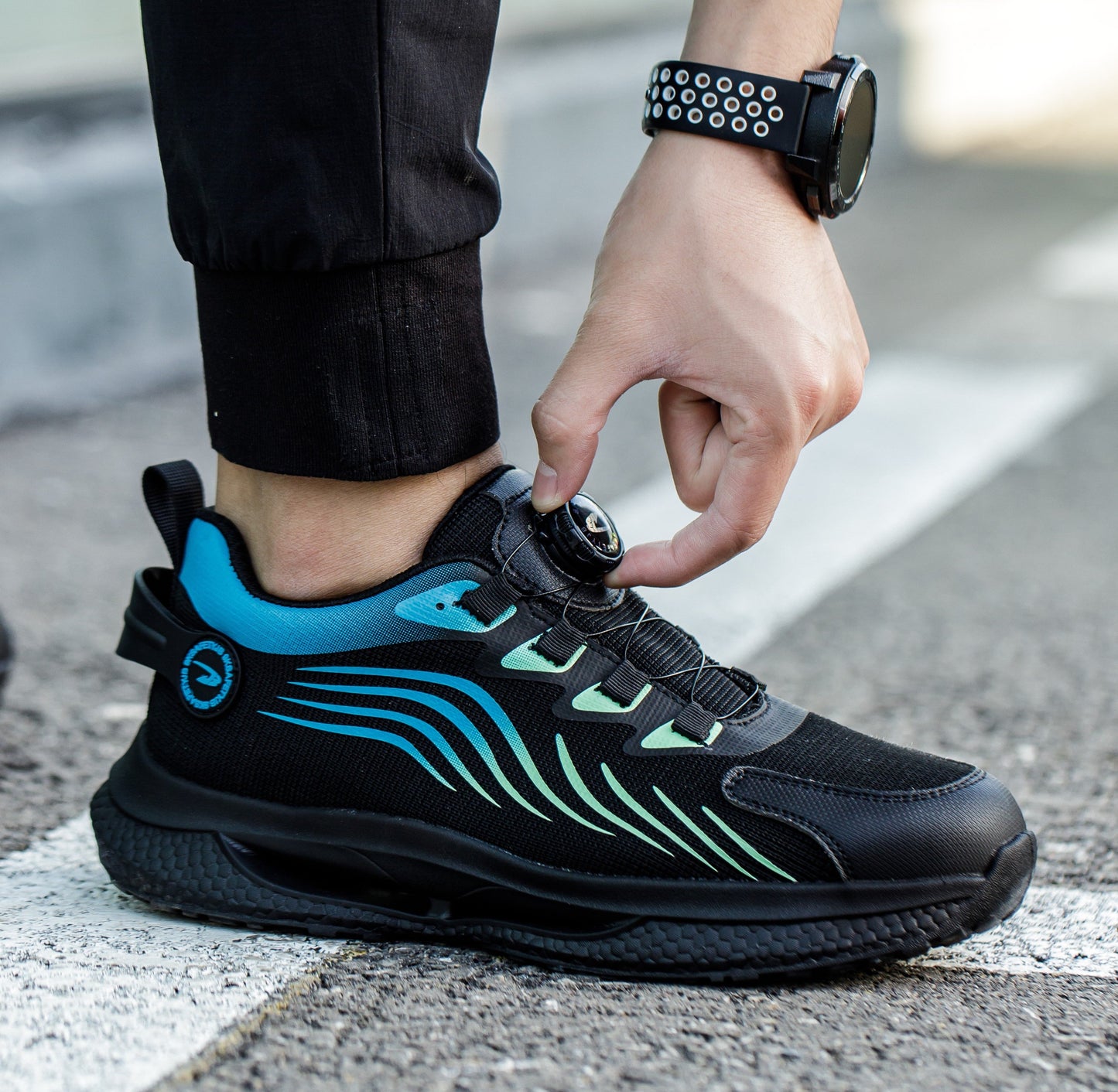 Kharon J3™ Steel Toe Sneakers — Lightweight, Shock-Absorbing, Anti-Slip Work Safety Shoes (Black)