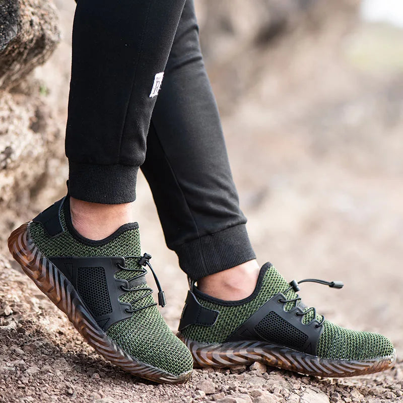 Harmonia™ Grey Steel Toe Safety Sneakers — Lightweight, Breathable, Anti-Slip Work Shoes for Women