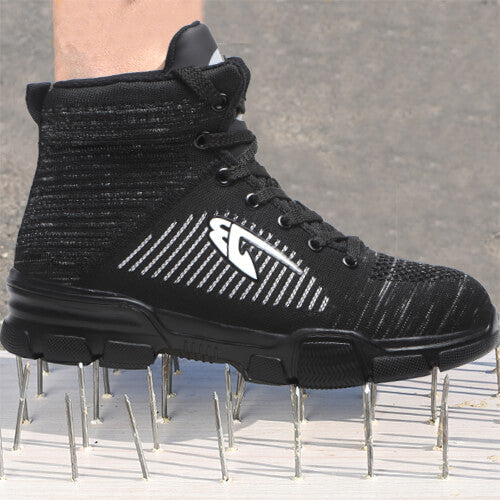 Perseus™ J3 High-Top Steel Toe Sneakers — Lightweight, Anti-Slip, Shock-Absorbing Safety Shoes (Black)