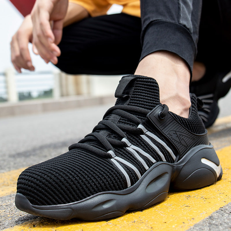 Hestia™ J3 Black Steel Toe Safety Sneakers — Lightweight, Breathable, Anti-Slip Work Shoes for Men