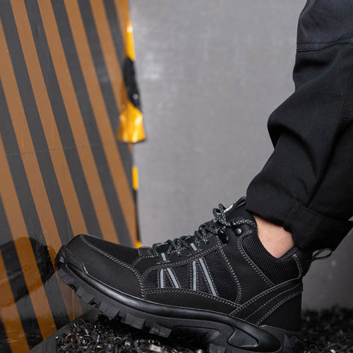 Themis™ J3 Black Steel Toe Work Shoes — Rugged, Lightweight, Anti-Slip Safety Footwear