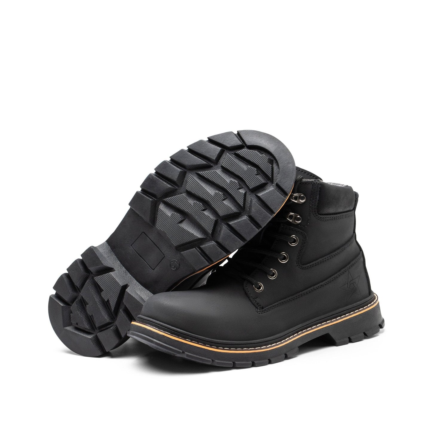 Boreas™ Black Steel Toe Work Boots — Heavy-Duty, Slip-Resistant, Lightweight Safety Boots for Men