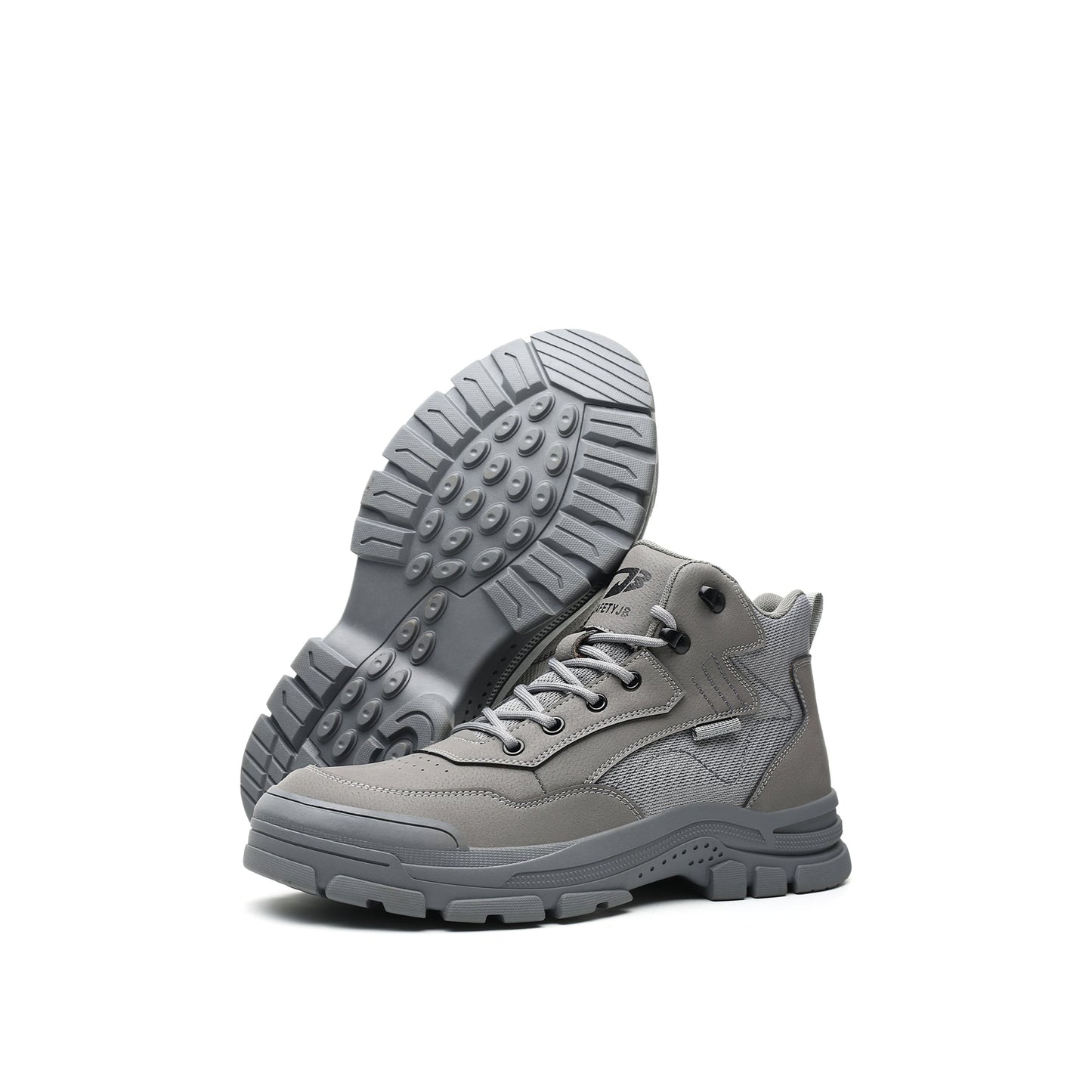 Erebus J3™ Steel Toe Work Boots — Lightweight, Slip-Resistant, Waterproof Safety Boots (Grey)