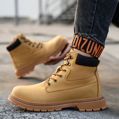 Boreas™ Brown Steel Toe Work Boots — Heavy-Duty, Slip-Resistant, Lightweight Safety Boots for Men