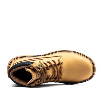 Boreas™ Brown Steel Toe Work Boots — Heavy-Duty, Slip-Resistant, Lightweight Safety Boots for Men