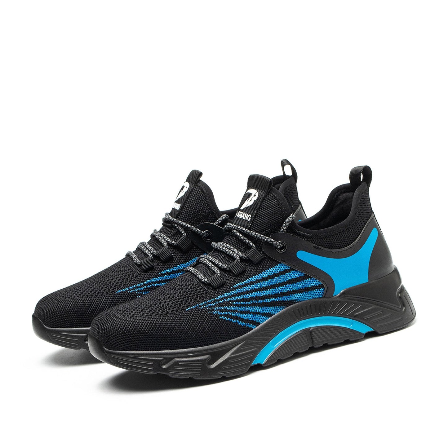 Aidos™ J3 Black-Bleu Steel Toe Work Sneakers — Lightweight, Breathable, Anti-Slip Safety Shoes for Men