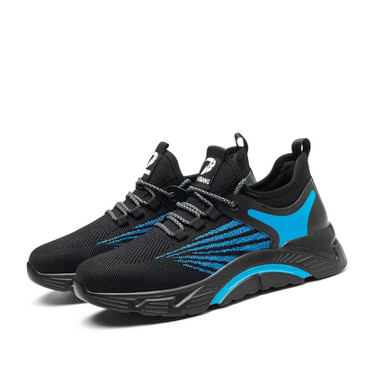 Aidos™ J3 Black-Bleu Steel Toe Work Sneakers — Lightweight, Breathable, Anti-Slip Safety Shoes for Men