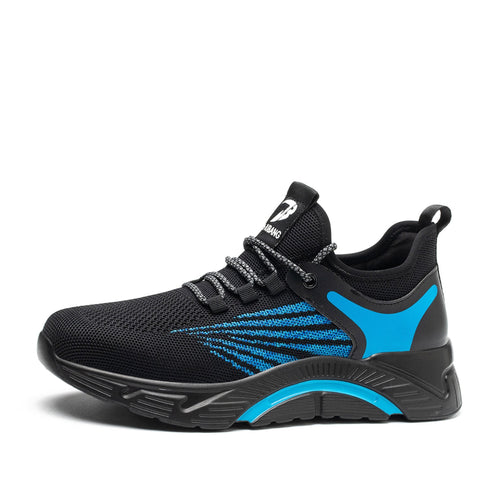 Aidos™ J3 Black-Bleu Steel Toe Work Sneakers — Lightweight, Breathable, Anti-Slip Safety Shoes for Men