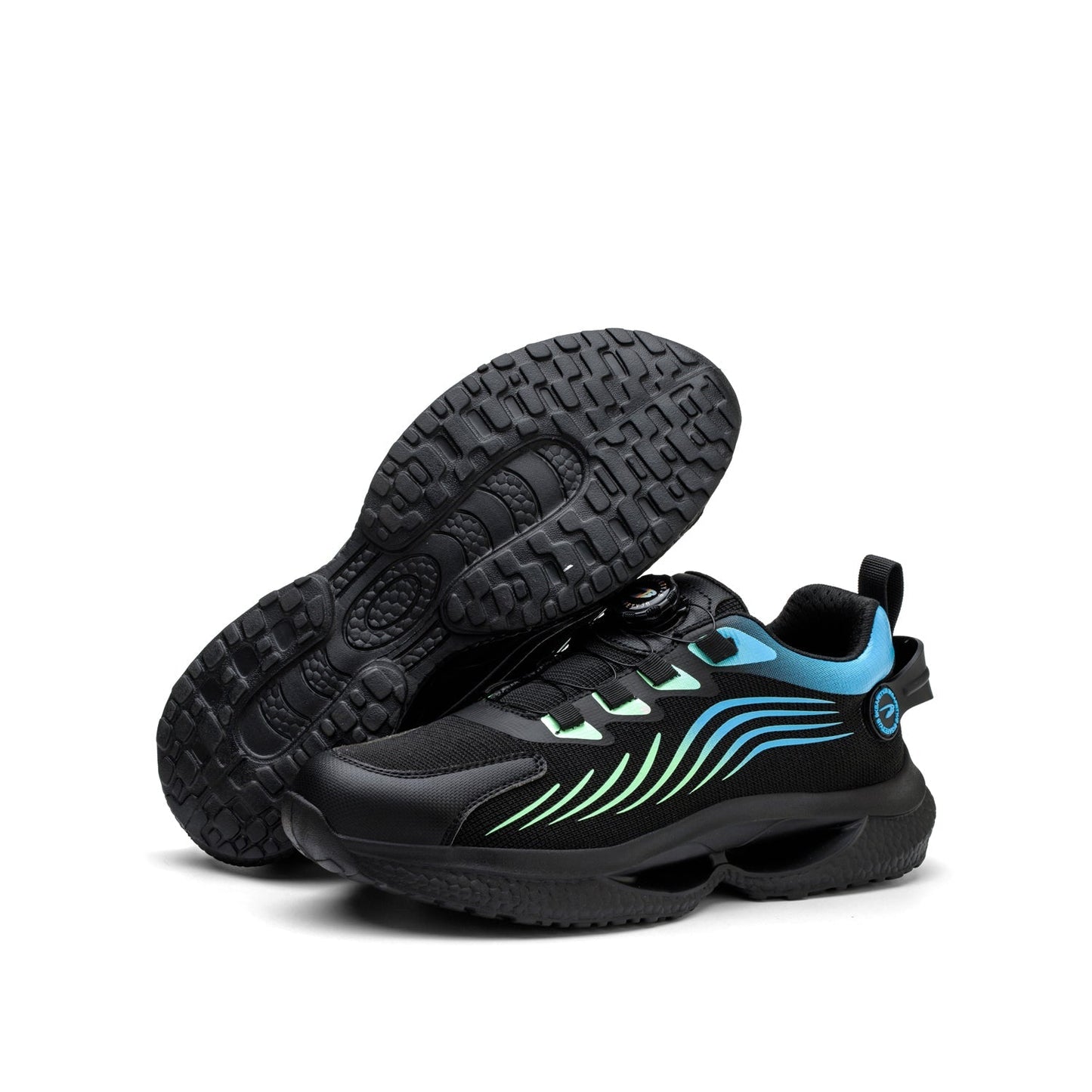 Kharon J3™ Steel Toe Sneakers Black/ Blue — Lightweight, Impact-Resistant, Anti-Slip Work Safety Shoes for Men