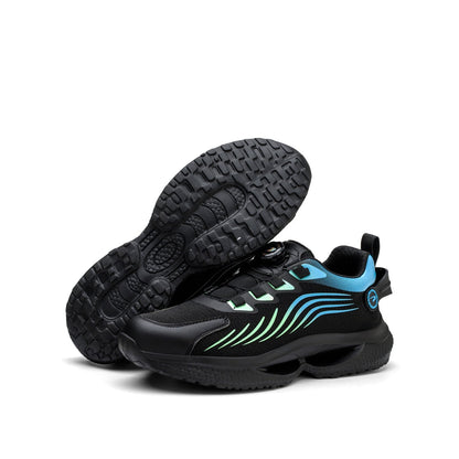 Kharon J3™ Steel Toe Sneakers Black/ Blue — Lightweight, Impact-Resistant, Anti-Slip Work Safety Shoes for Men