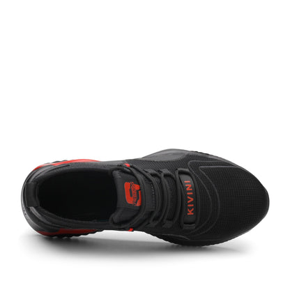 Helios™ Black Red Steel Toe Work Sneakers | Lightweight Slip-Resistant Safety Shoes
