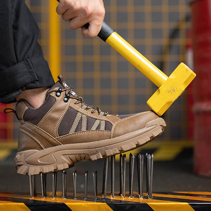 Themis™ J3 Brown Steel Toe Work Shoes — Rugged, Lightweight, Anti-Slip Safety Footwear