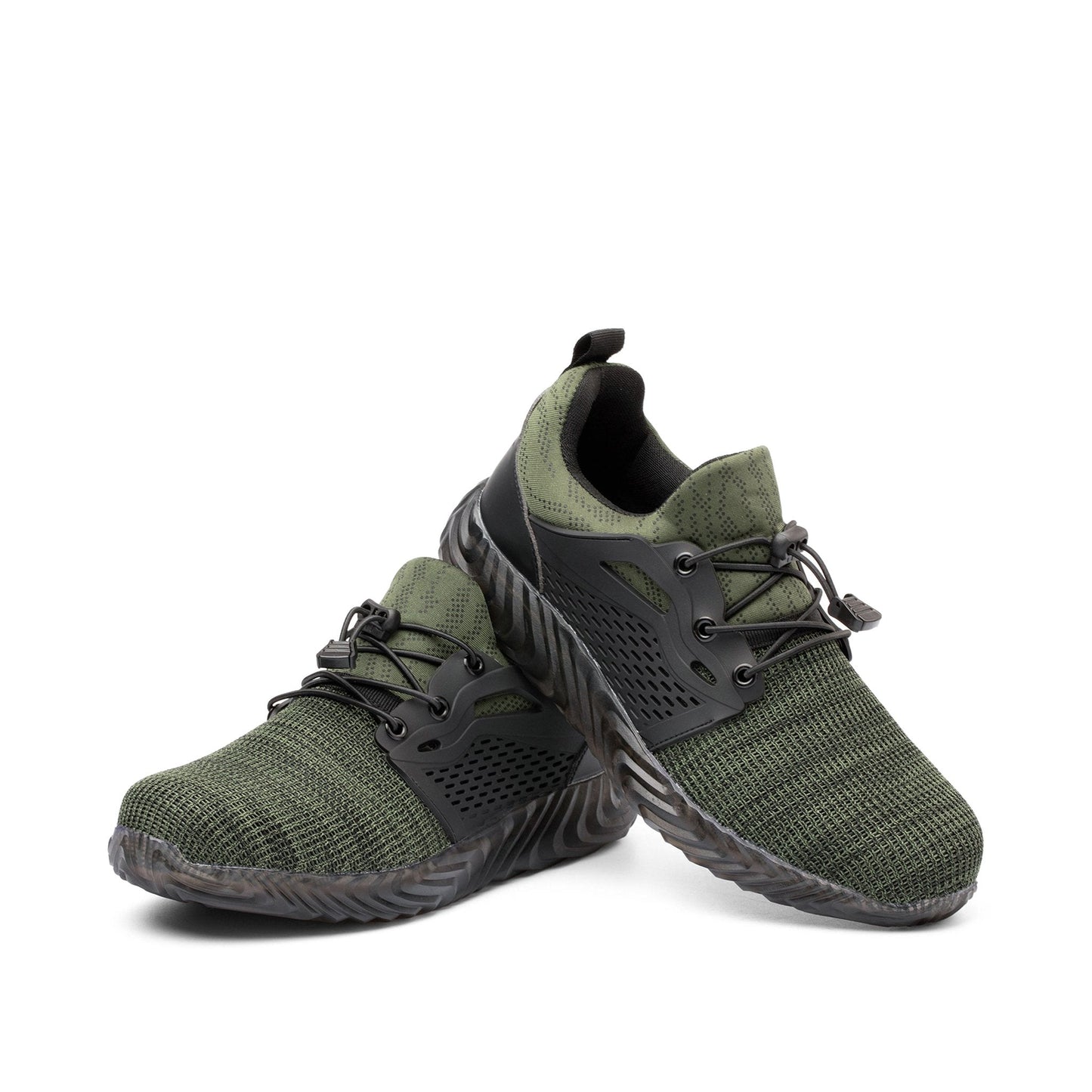 Harmonia™ Dark Green Steel Toe Safety Sneakers — Lightweight, Breathable, Anti-Slip Women’s Work Shoes