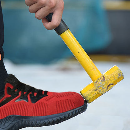 Pontus™ Steel Toe Safety Sneakers — Lightweight, Breathable, Shock-Absorbing Work Shoes (Red)