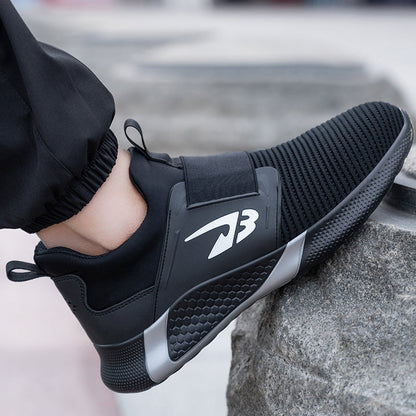 Orion™ J3 Steel Toe Slip-On Sneakers — Lightweight, Anti-Slip, Shock-Absorbing Safety Shoes (Black)