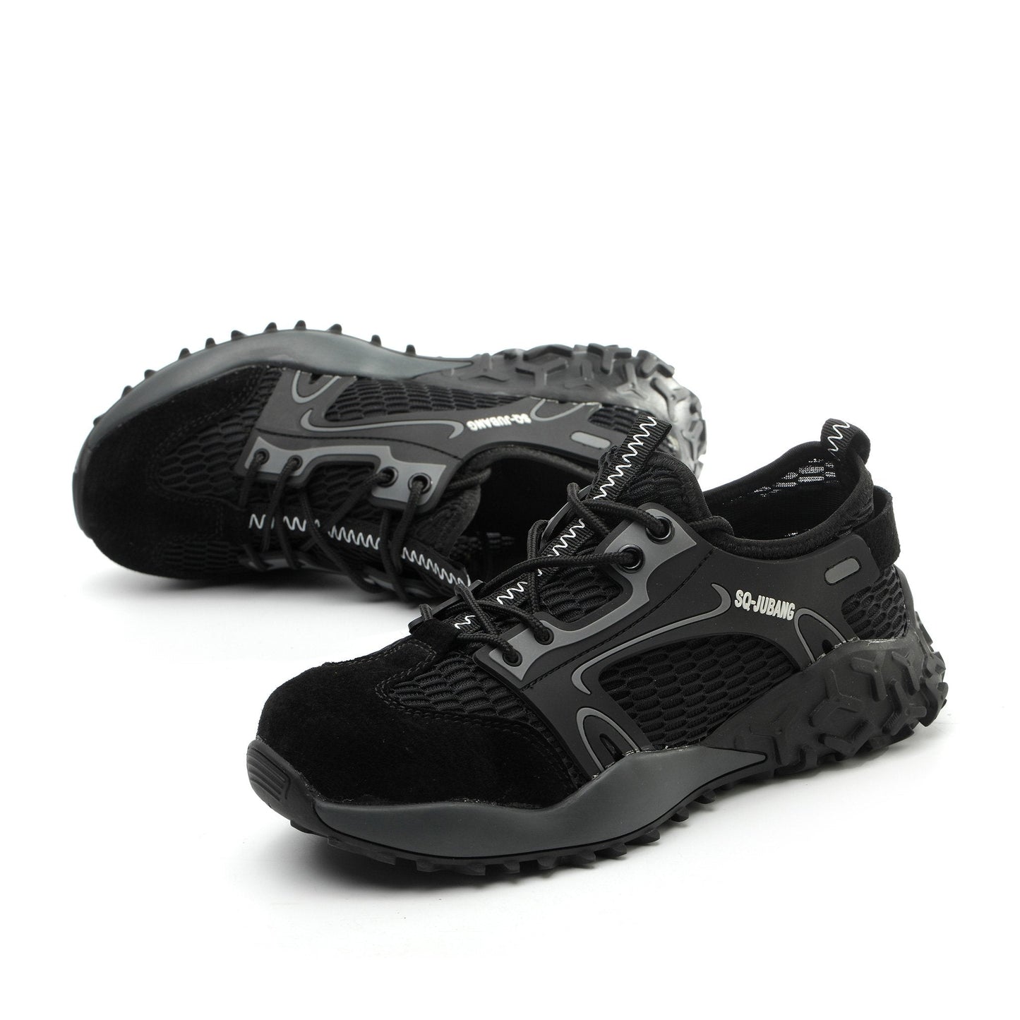 Eris™ Steel Toe SQ Ju Bang — Lightweight, Breathable, Anti-Slip Military-Grade Work Sneakers (Black)