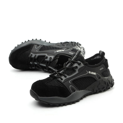 Eris™ Steel Toe SQ Ju Bang — Lightweight, Breathable, Anti-Slip Military-Grade Work Sneakers (Black)