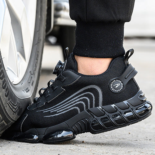 Kronos™ Black Steel Toe Safety Sneakers — Lightweight, Puncture-Proof, Shock-Absorbing Work Shoes