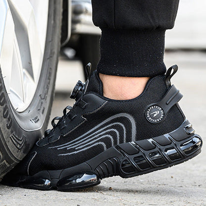 Kronos™ Black Steel Toe Safety Sneakers — Lightweight, Puncture-Proof, Shock-Absorbing Work Shoes