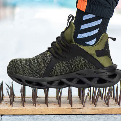 Xenon™ Dark Green Steel Toe Work Sneakers – Lightweight, Slip-Resistant, Breathable Safety Shoes