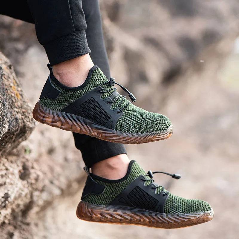 Harmonia™ Grey Steel Toe Safety Sneakers — Lightweight, Breathable, Anti-Slip Work Shoes for Women