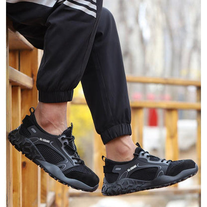 Eris™ Steel Toe SQ Ju Bang — Lightweight, Breathable, Anti-Slip Military-Grade Work Sneakers (Black)