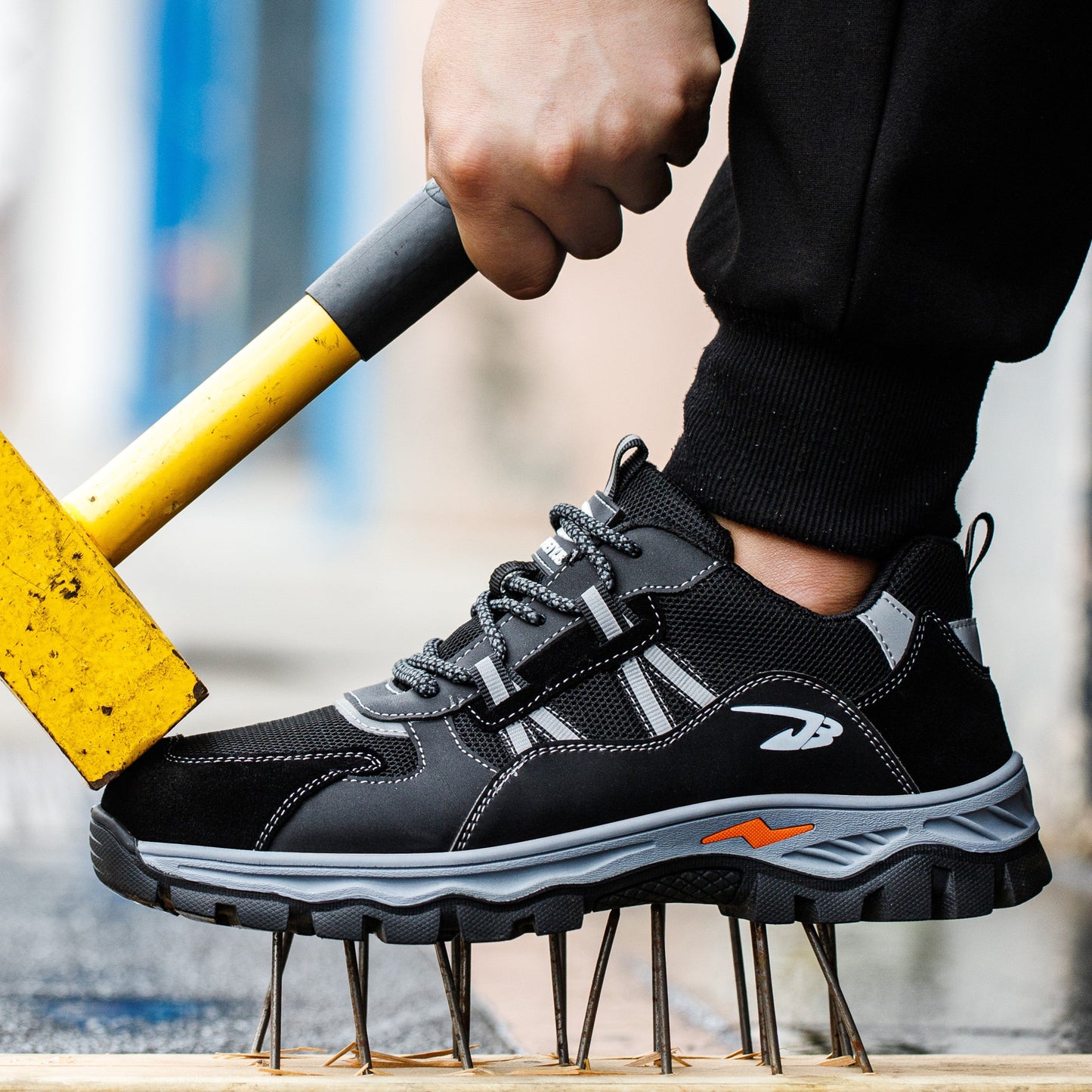 Triton™ J3 Steel Toe Work Shoes – Black | Lightweight Slip-Resistant Safety Sneakers for Tough Jobs