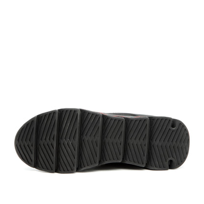 Tyche™ Black-Red Steel Toe Work Sneakers — Lightweight, Breathable, Slip-Resistant Safety Shoes