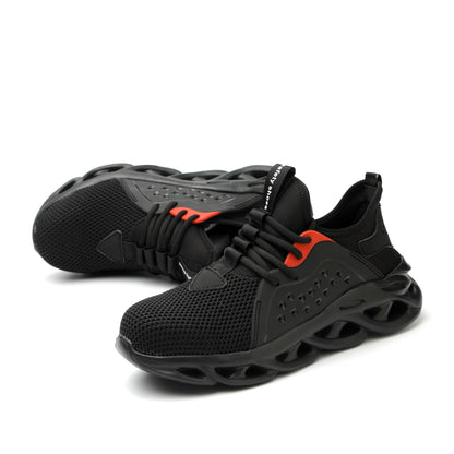 Xenon™ Black Steel Toe Safety Sneakers — Lightweight, Breathable, Anti-Slip Work Shoes