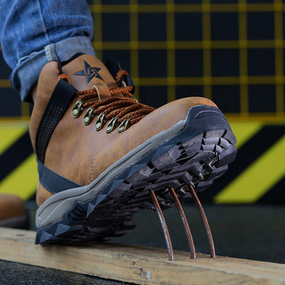 Echo™ Steel Toe Work Boots — Heavy-Duty, Anti-Slip, Impact-Resistant Safety Boots (Brown)