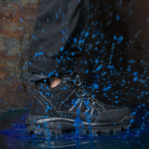 Themis™ J3 Black Steel Toe Work Shoes — Rugged, Lightweight, Anti-Slip Safety Footwear